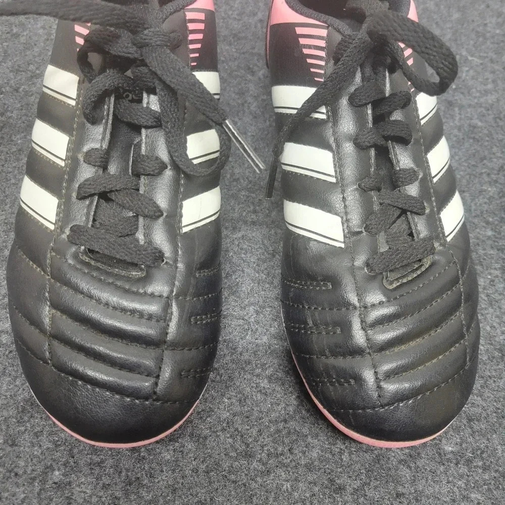 Adidas Q21025 Male Youth Soccer Cleats Black White Pink US 2 1/2 - Picture 5 of 15